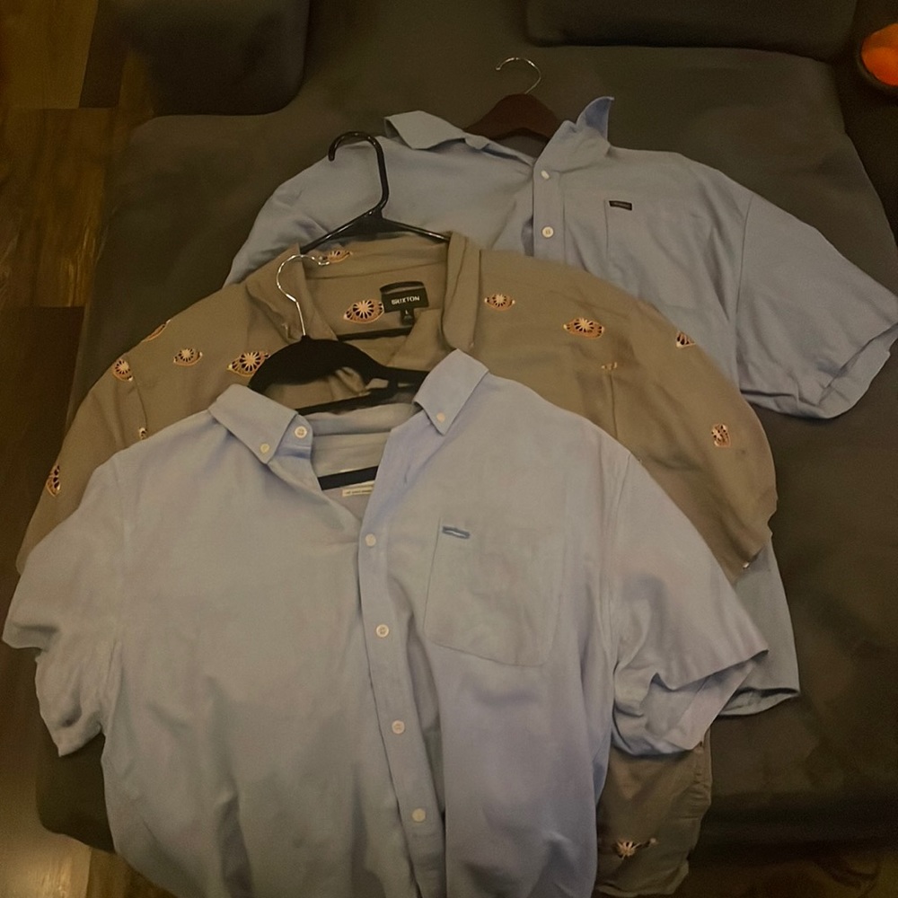 three pack of barley warm collard tea shirts